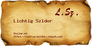 Lichtig Szidor névjegykártya